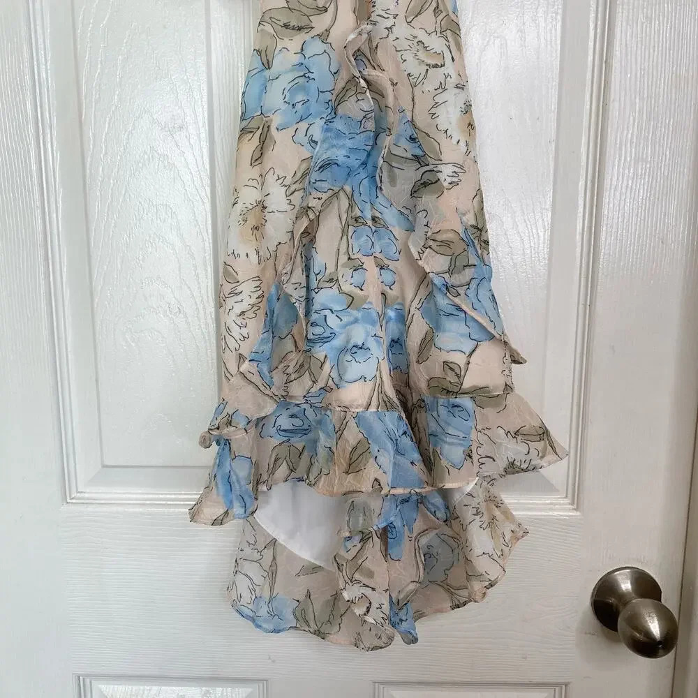 FOR LOVE AND LEMONS Cadence Romper Cream Blue Floral Feminine Dainty Size XS - Picture 8 of 16